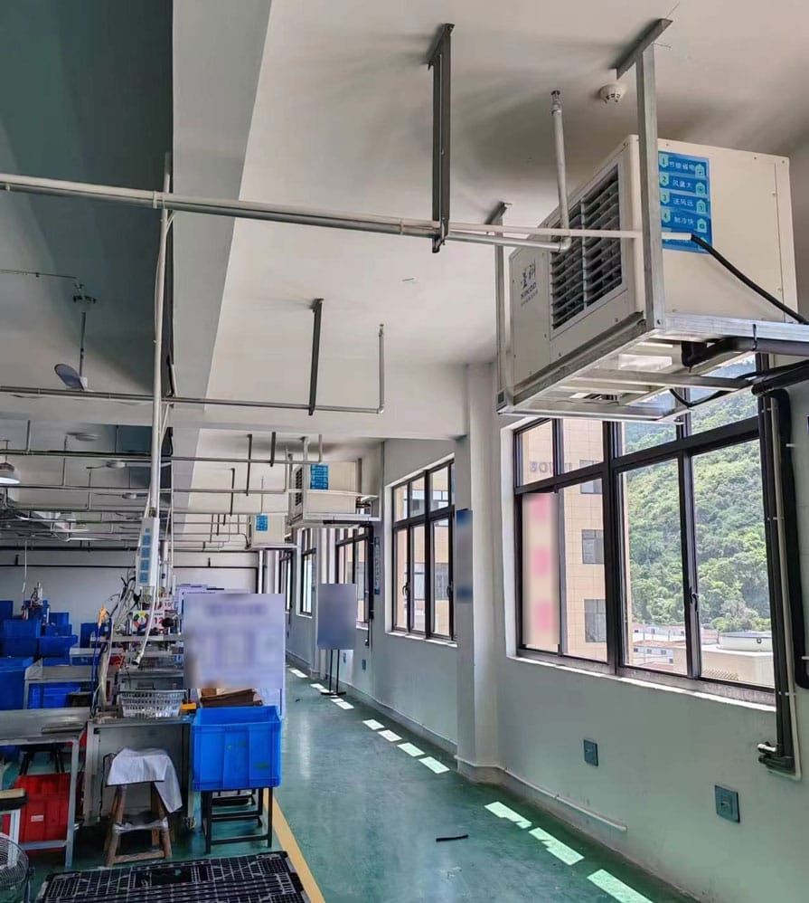 裝配廠房車間降溫安裝工業(yè)省電空調(diào)-臥式軸流機.jpg 裝配廠房車間降溫安裝工業(yè)省電空調(diào)-臥式軸流機.jpg